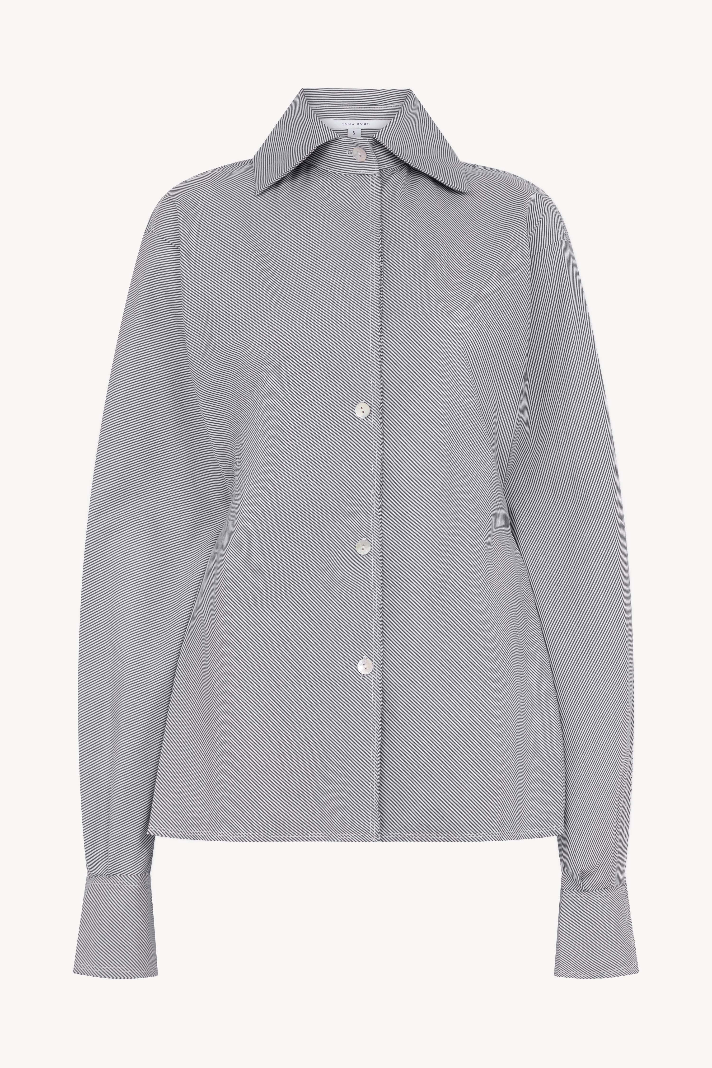 Blue Stripe Pinched Waist Shirt
