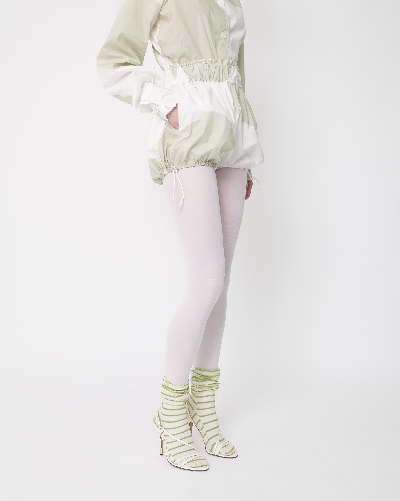 Cream Polka Puffball Shorts
