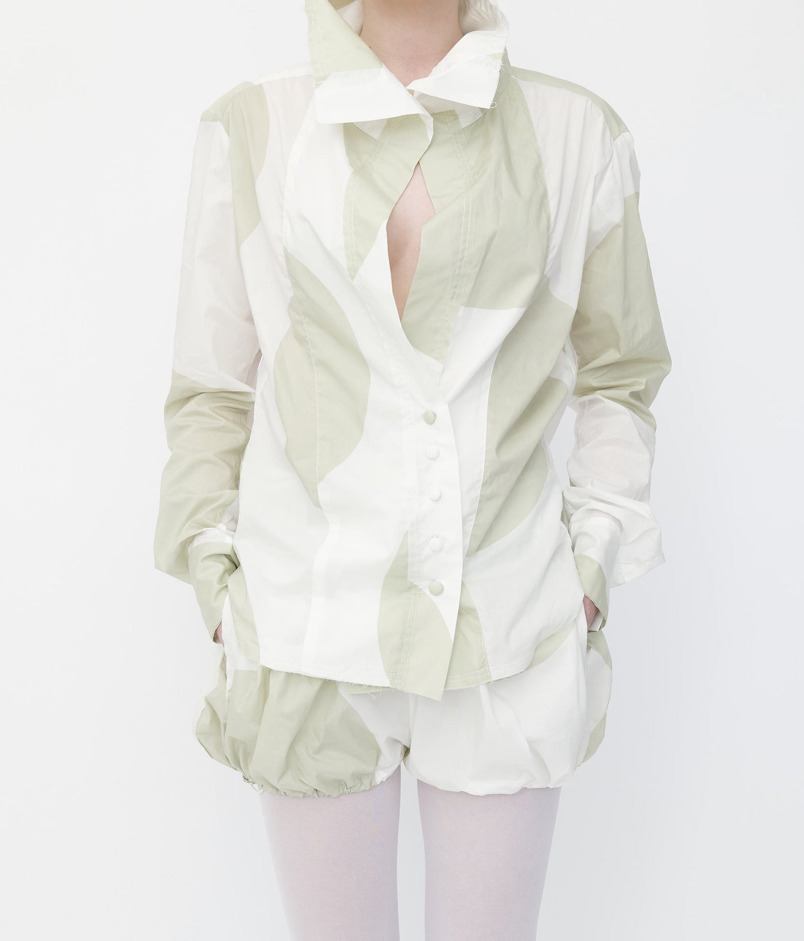 Cream Polka Open Heart Shirt