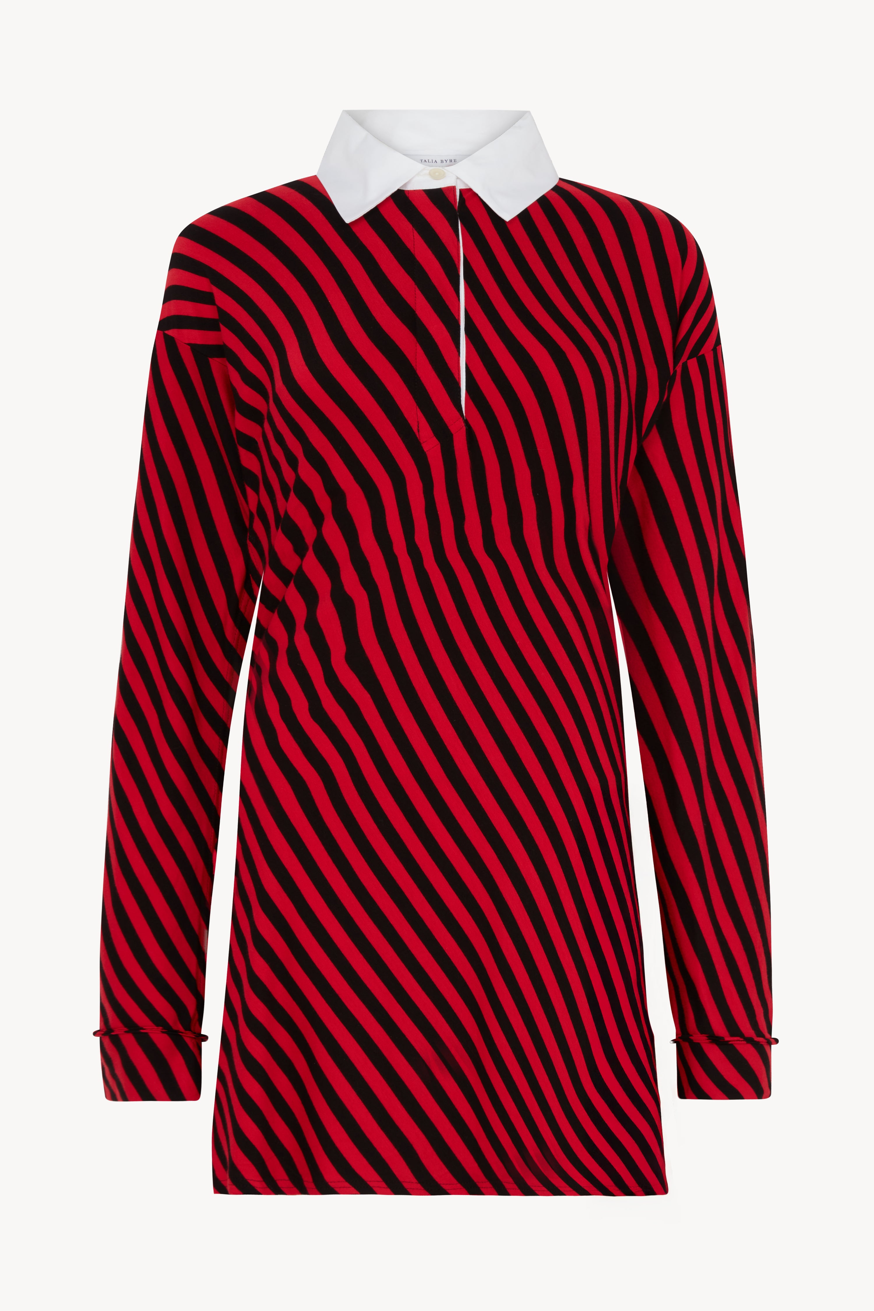Red and Black Stripe Rugby Shirt
