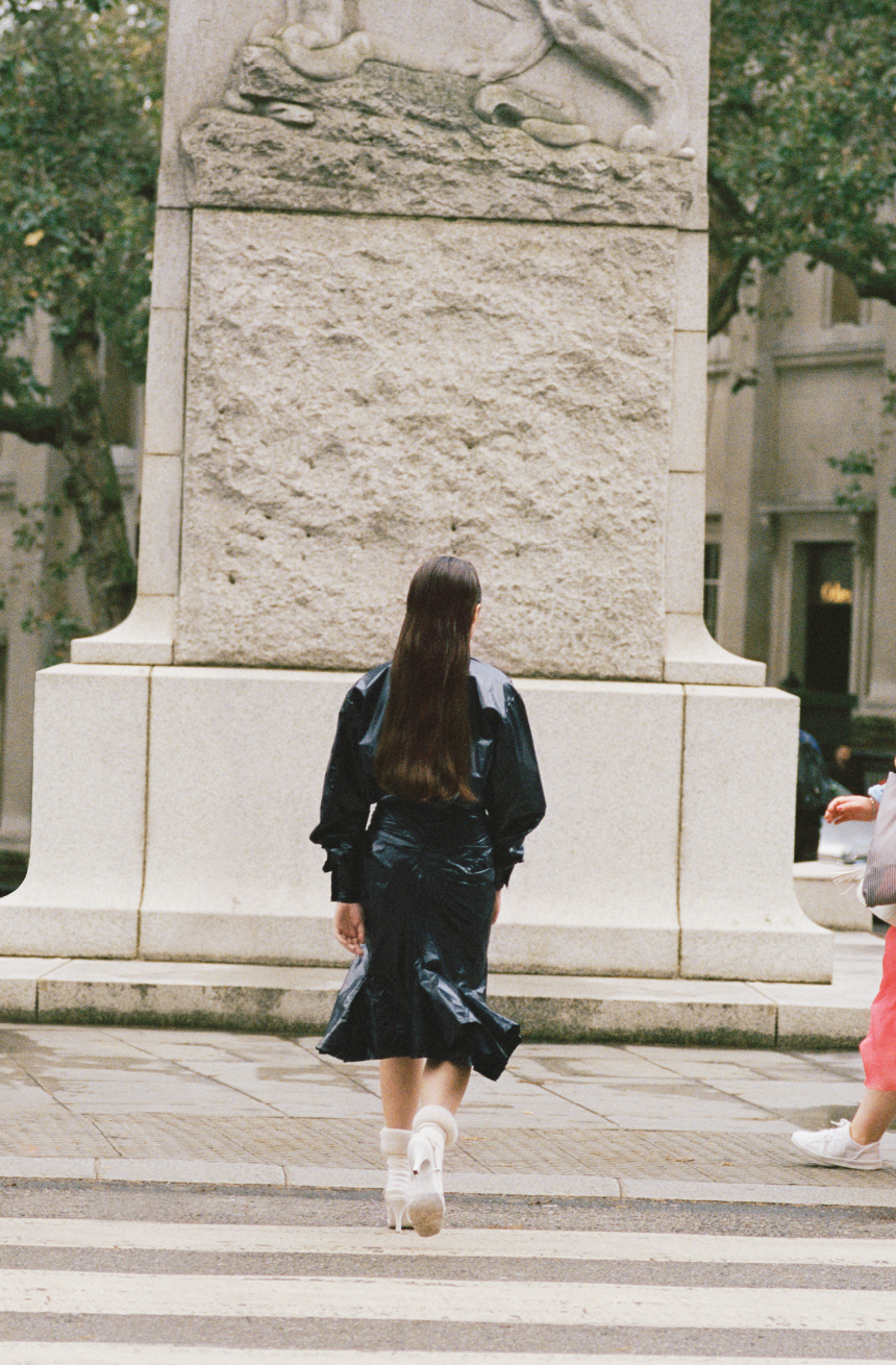 Navy Midi Flame Skirt