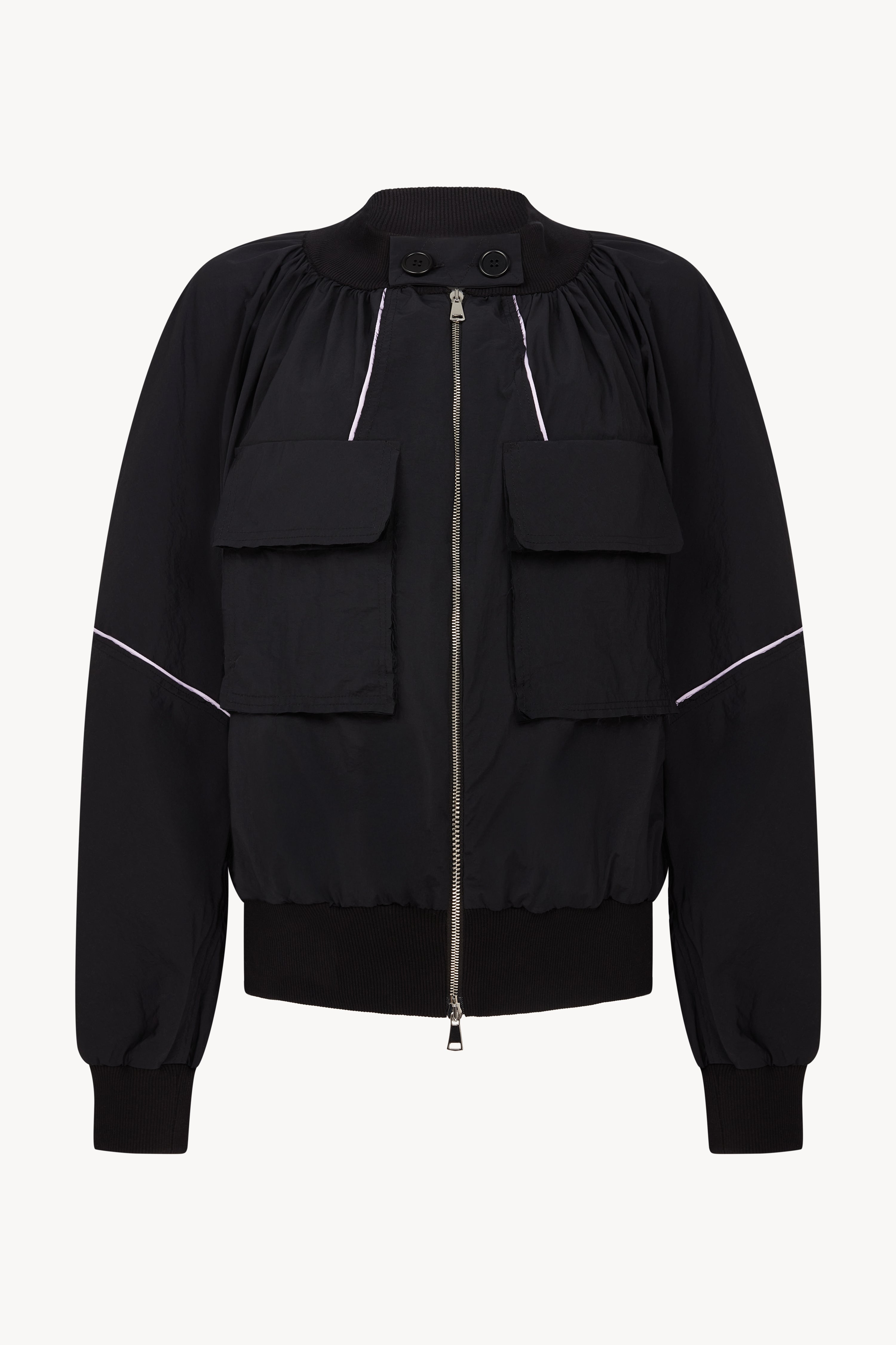 Black and Lilac Bomber Jacket