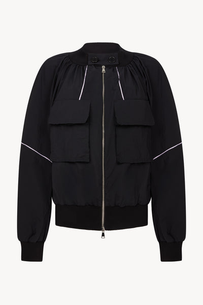 Black and Lilac Bomber Jacket – Talia Byre - Main Image