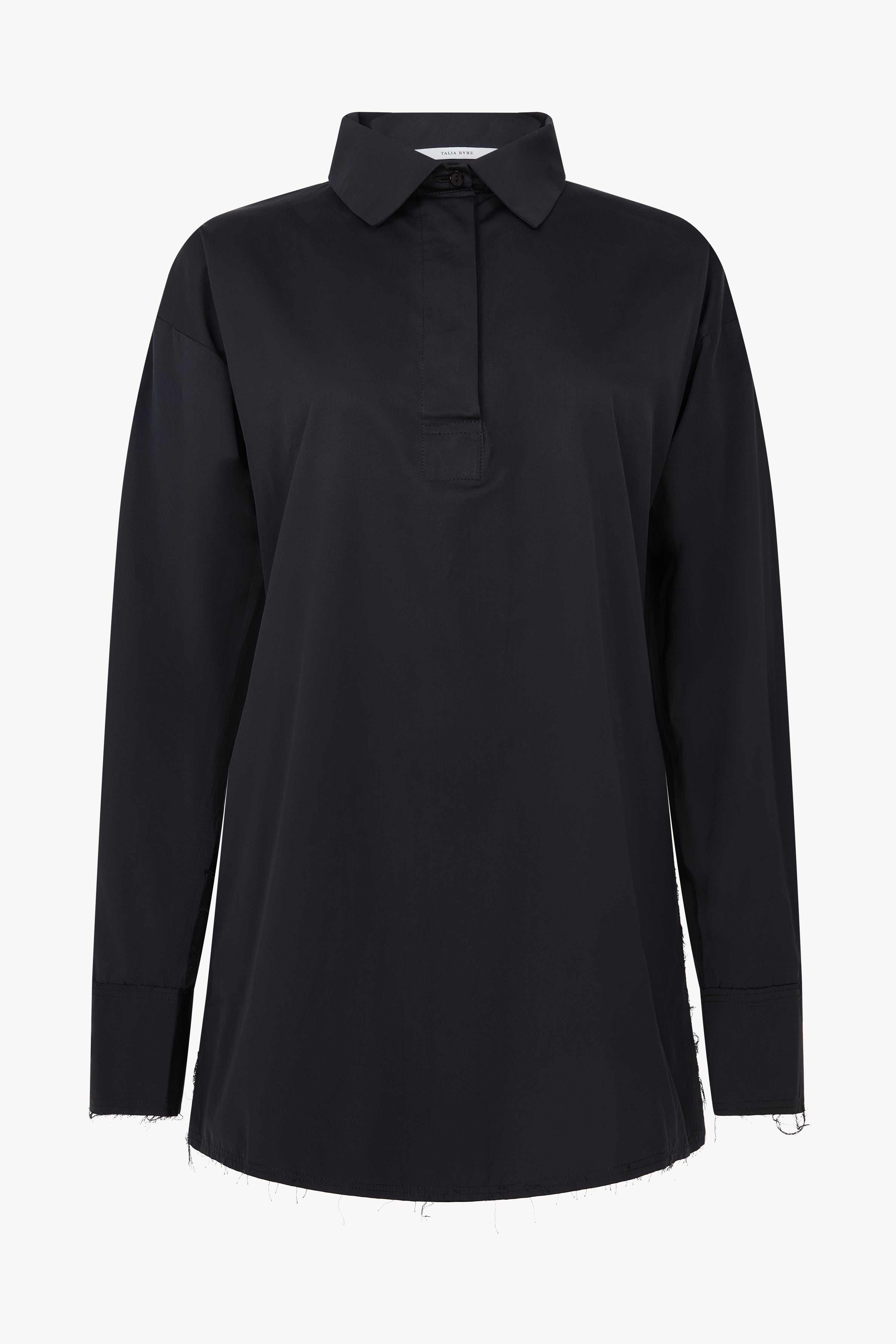 Black Poplin Rugby Shirt