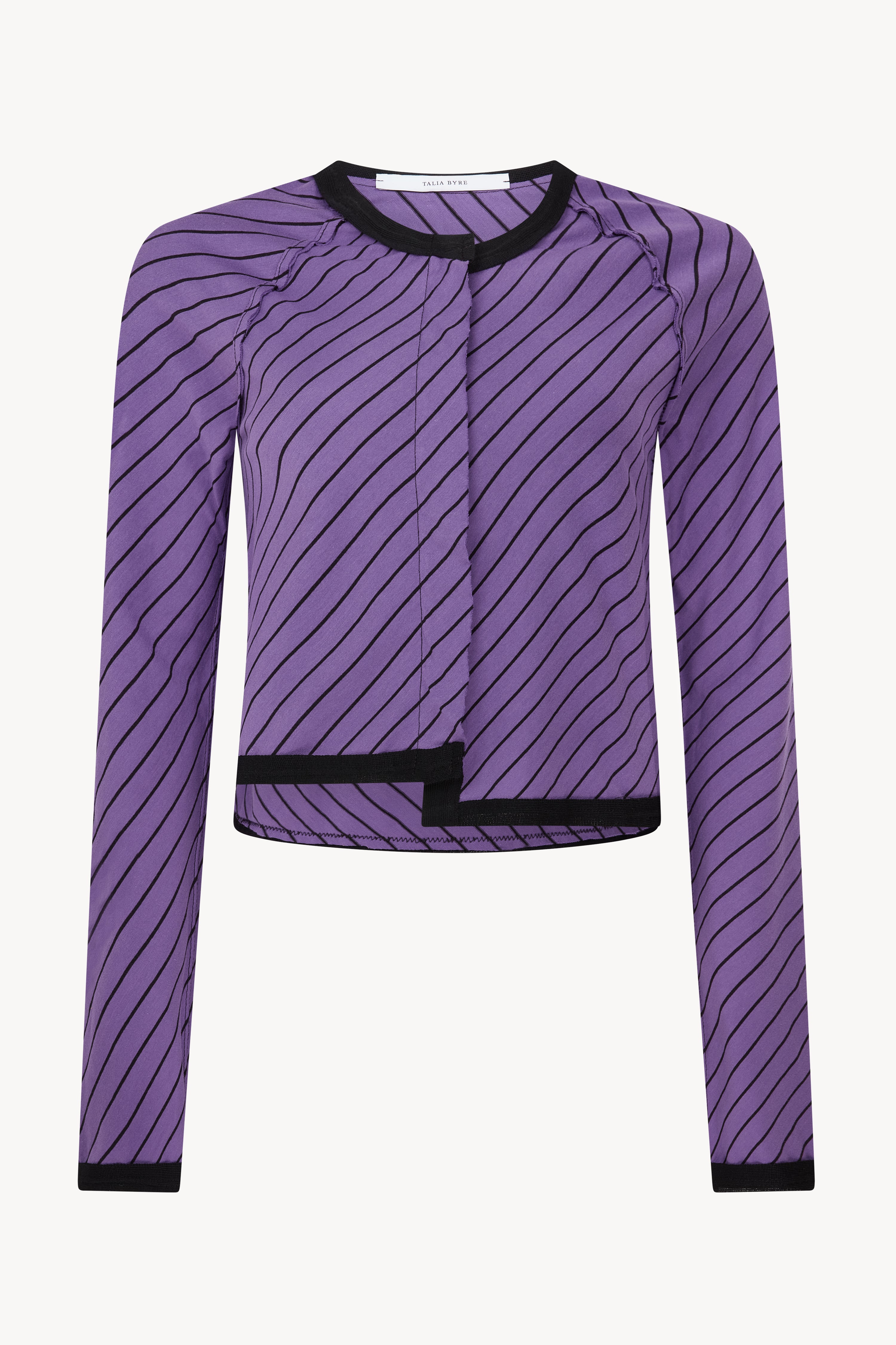 Purple Stripe Classic Cardigan