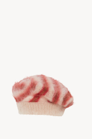 AW24 Pink Mohair Stripe Beret