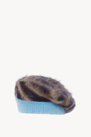 AW24 Blue Mohair Stripe Beret