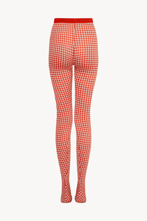 AW24 Red Houndstooth Tights