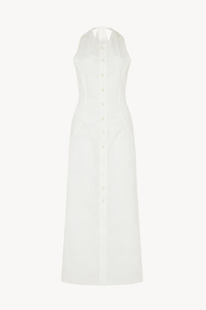 SS23 White Poplin Halter Neck Dress