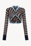 AW24 Blue Mohair Stripe Bolero