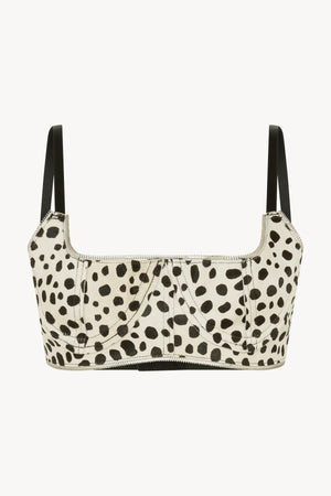 SS24 Dalmatian Print Leather Bra