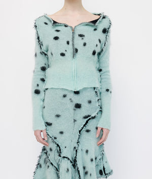 Mint Dalmatian Mohair Cardigan