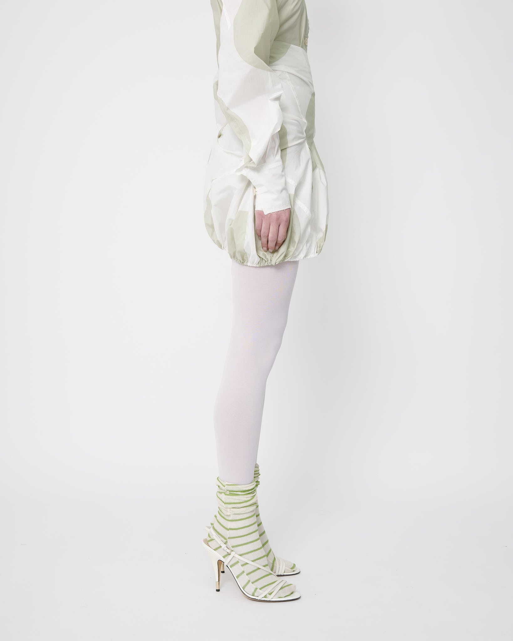 Cream Polka Puffball Mini Skirt