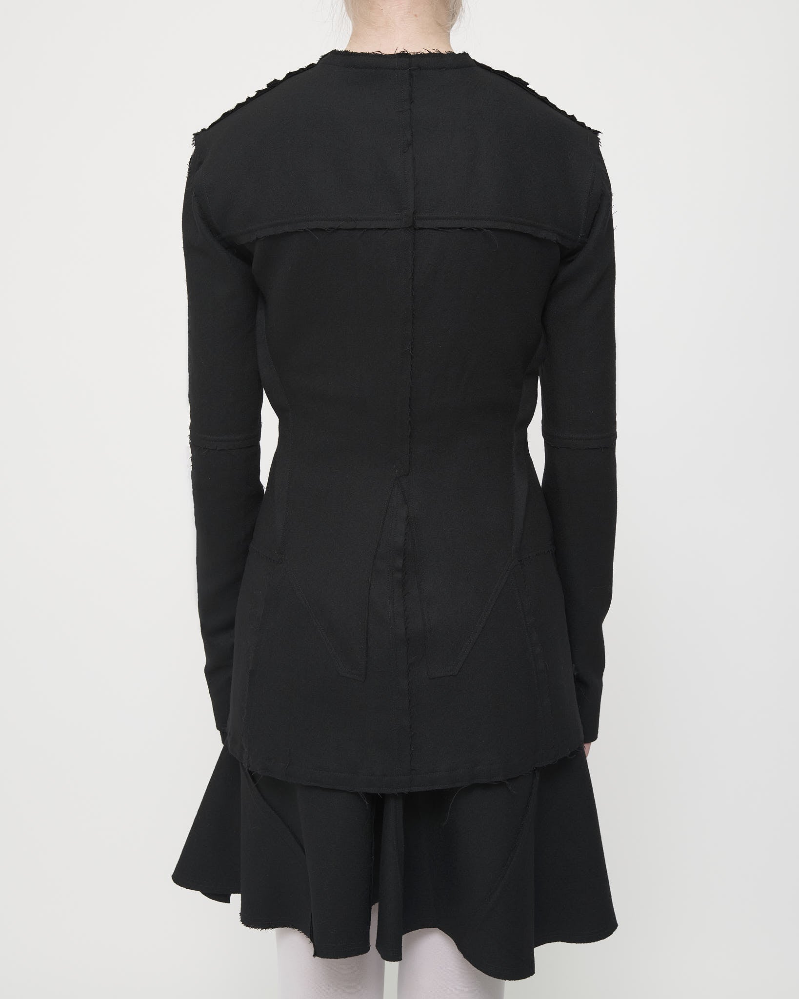Black Long Line Jacket - Wool