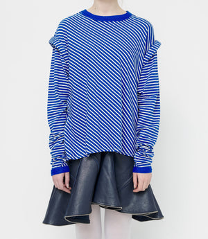 Blue Stripe Crew Neck Top