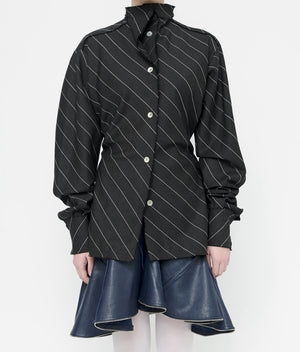 PINSTRIPE PINCHED WAIST SHIRT