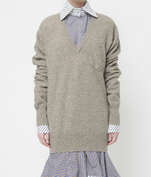 Grey Classic V-Neck Jumper