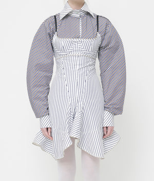 White/Navy Stripe Bambino Dress