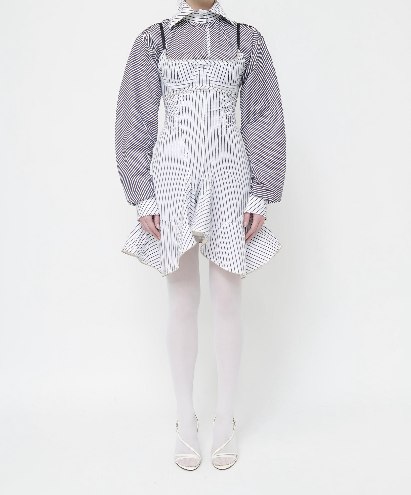 White/Navy Stripe Bambino Dress