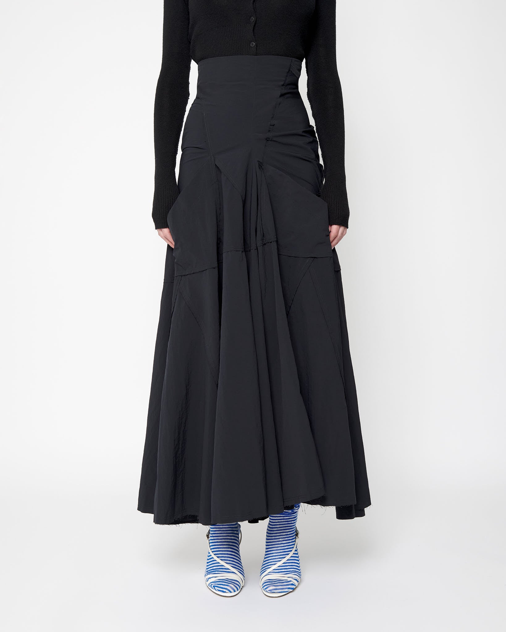Black Full Flame Skirt - Nylon