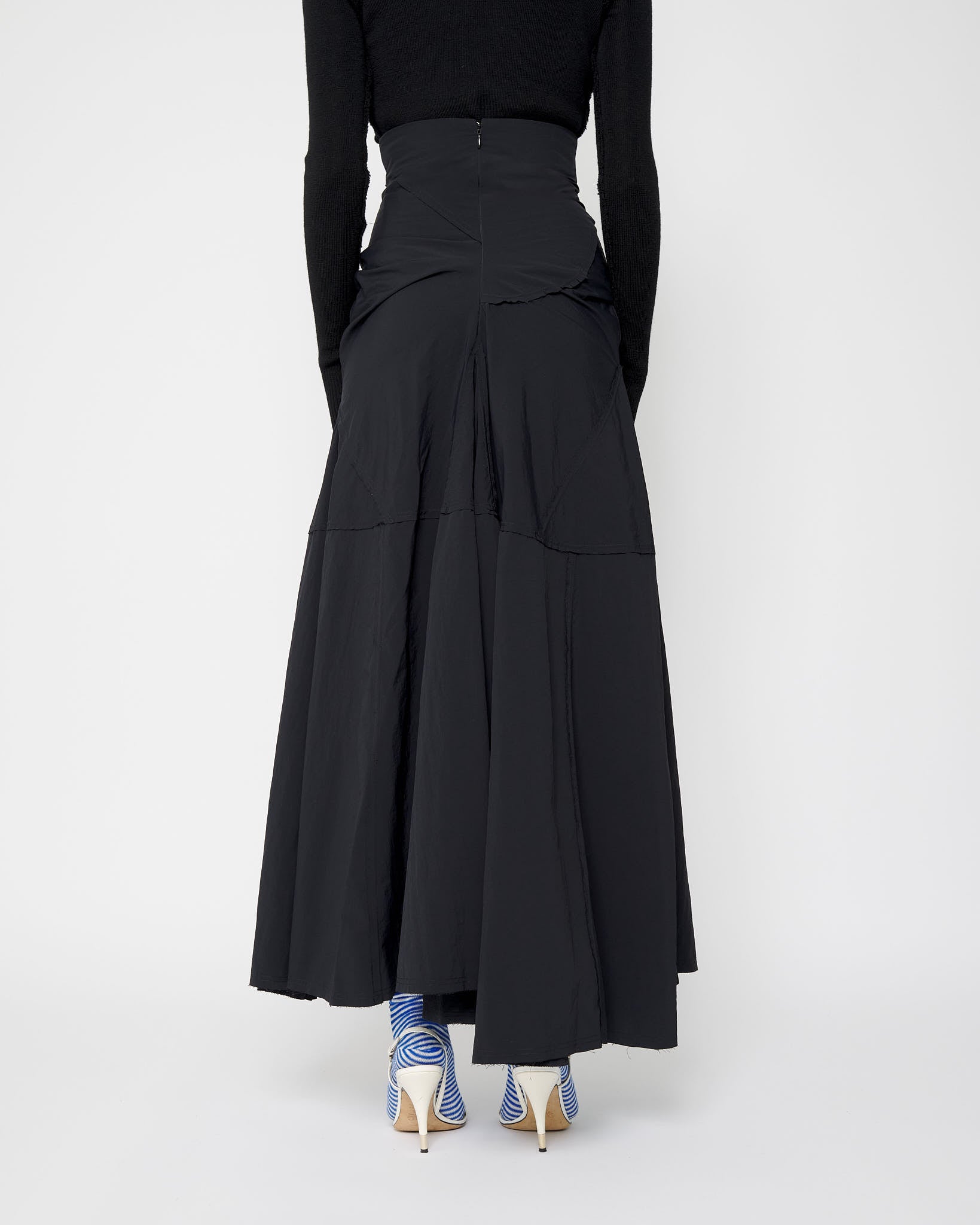 Black Full Flame Skirt - Nylon