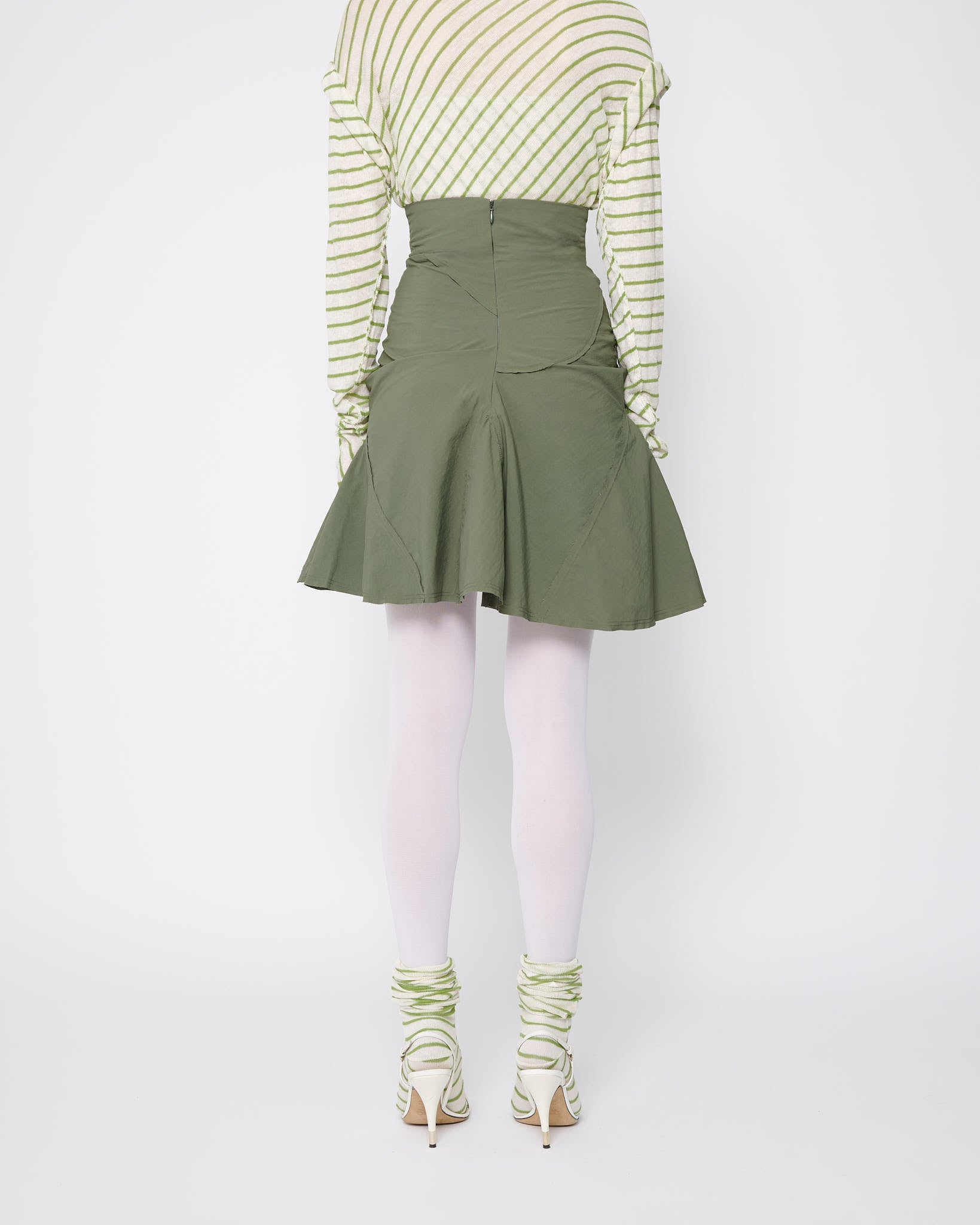 Khaki Mini Flame Skirt