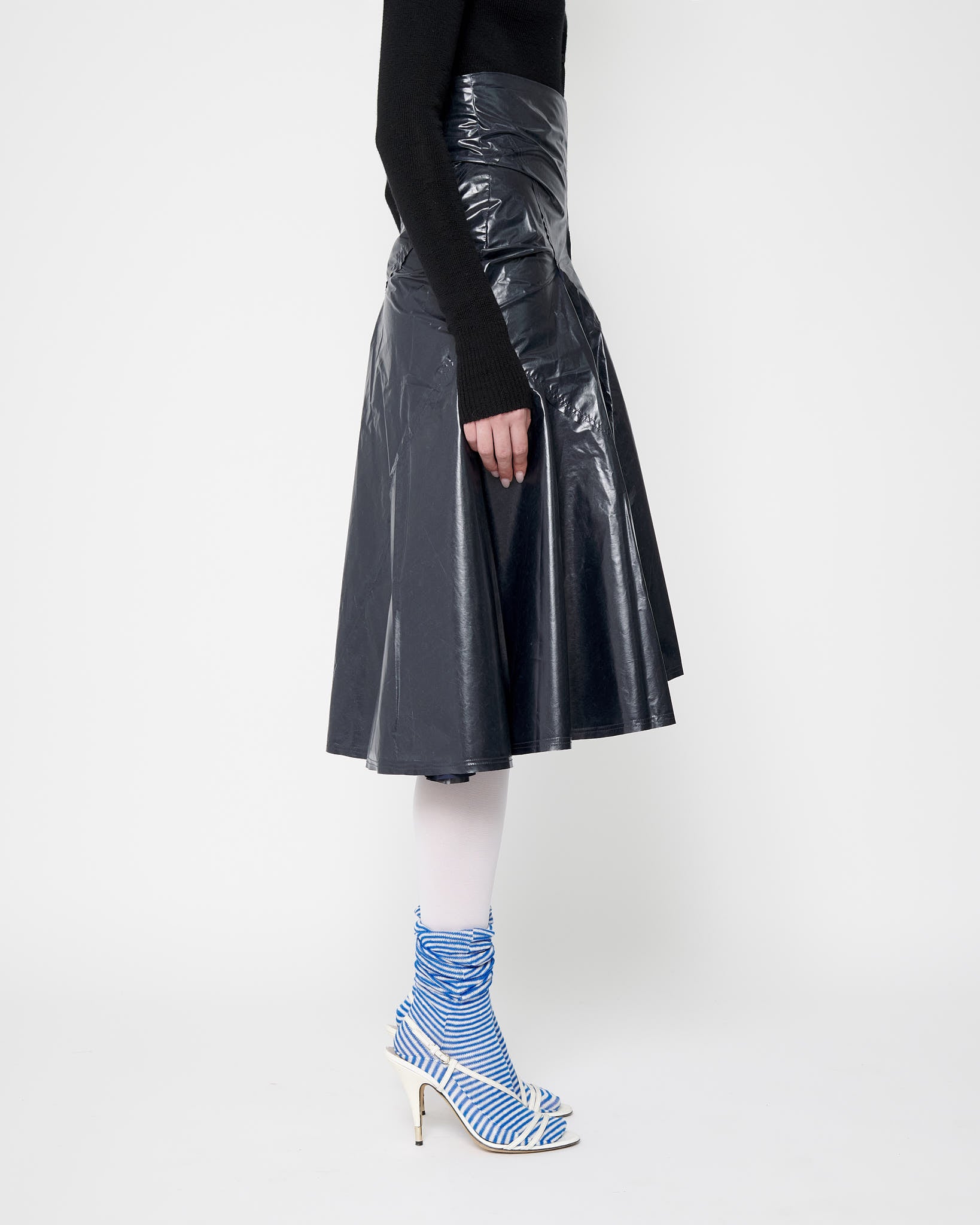 Navy Midi Flame Skirt