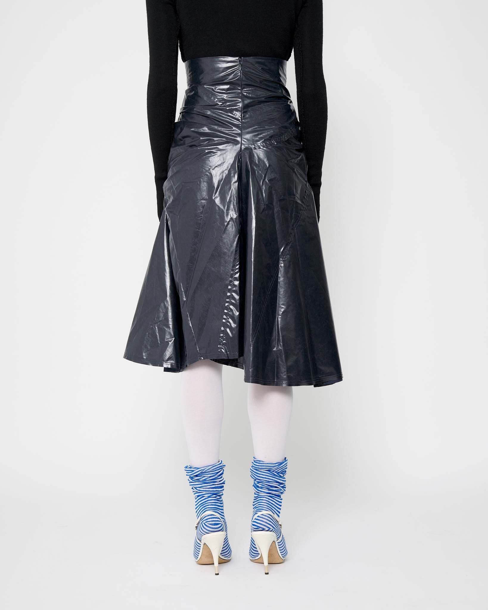 Navy Midi Flame Skirt