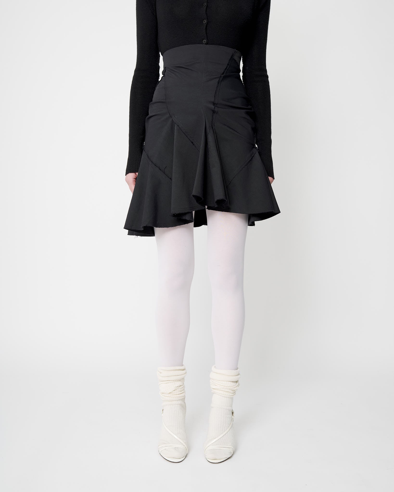 Black Mini Flame Skirt - Canvas