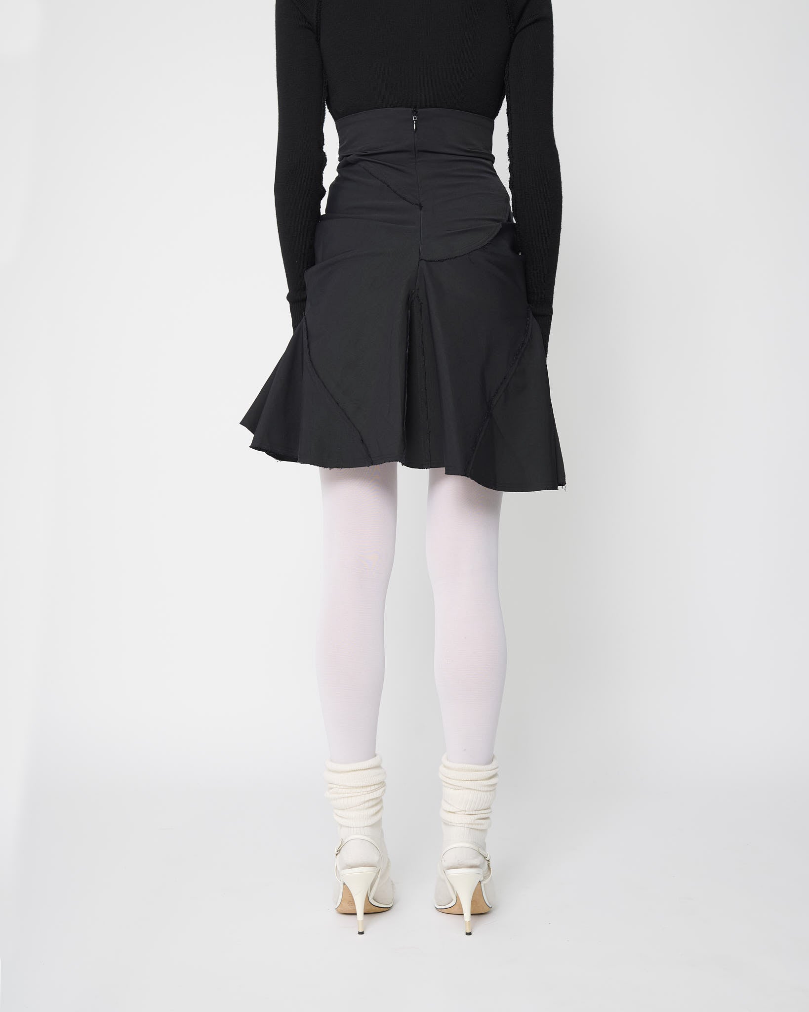 Black Mini Flame Skirt - Canvas