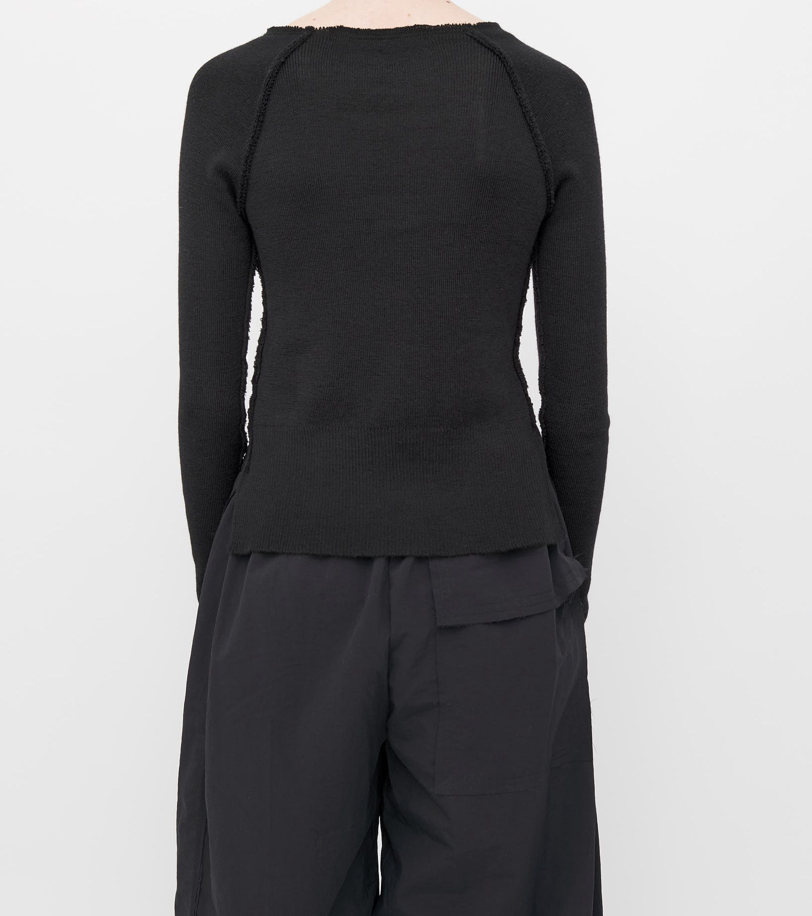 Black Merino Knit Classic Cardigan