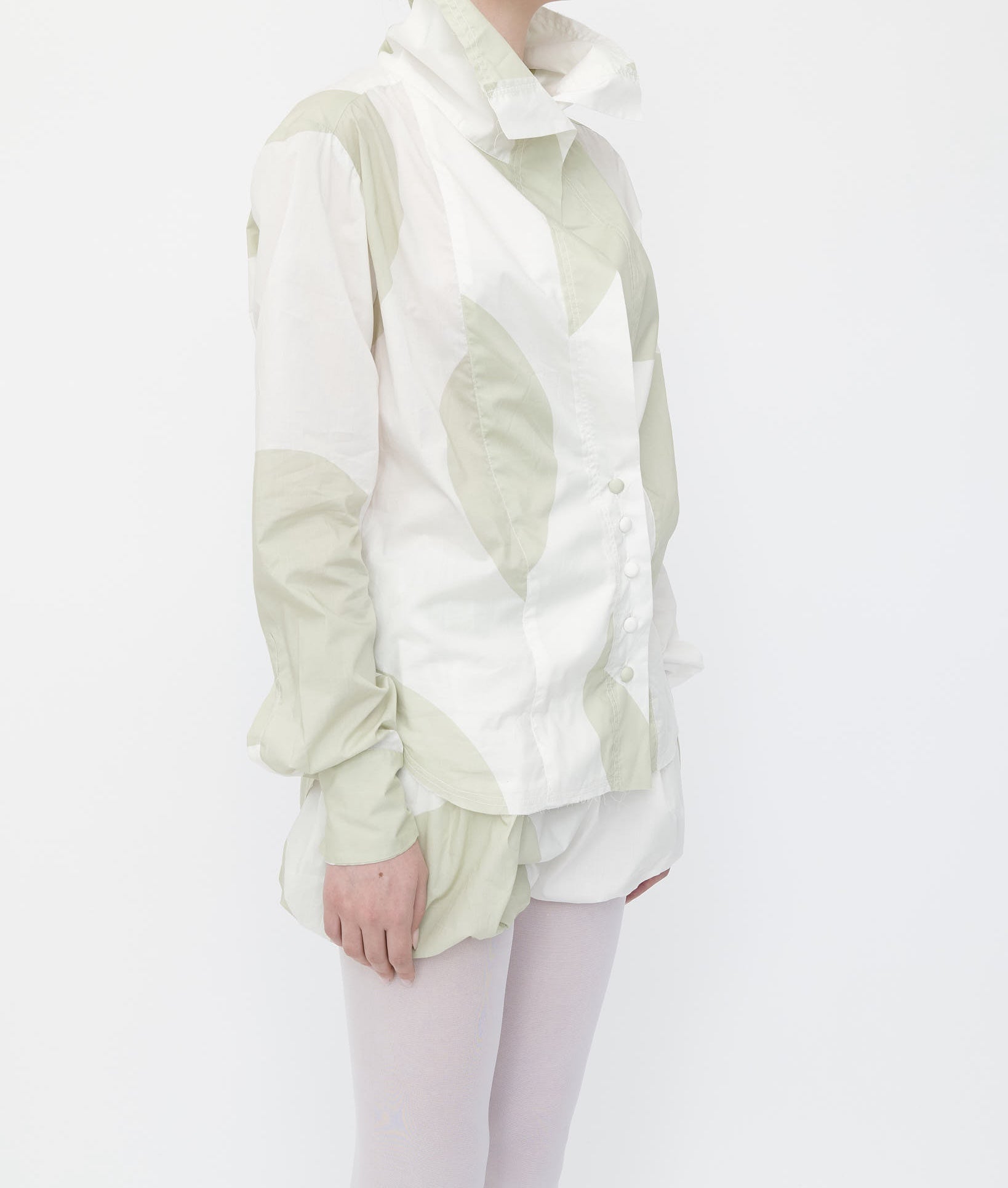 Cream Polka Open Heart Shirt