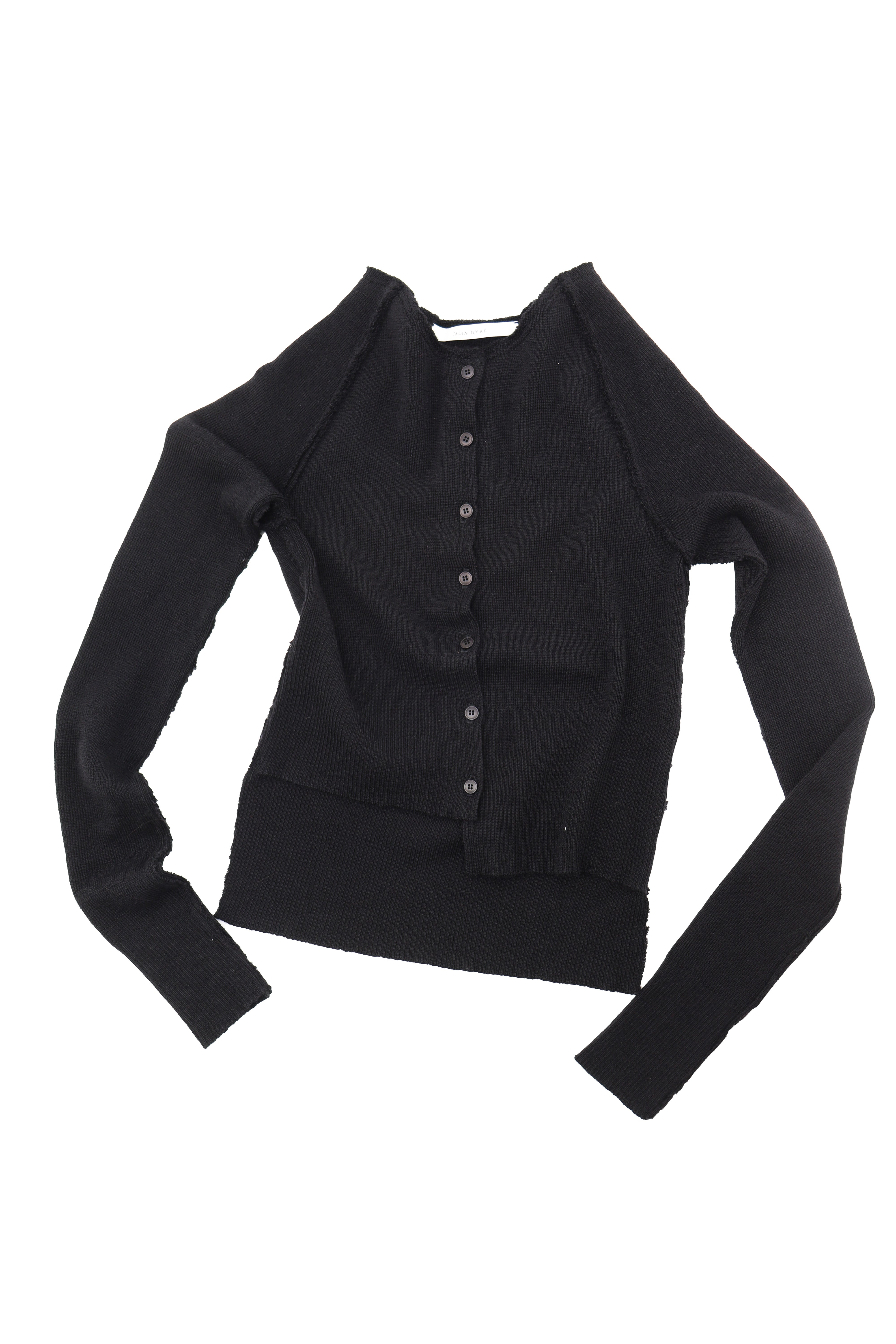Black Merino Knit Classic Cardigan