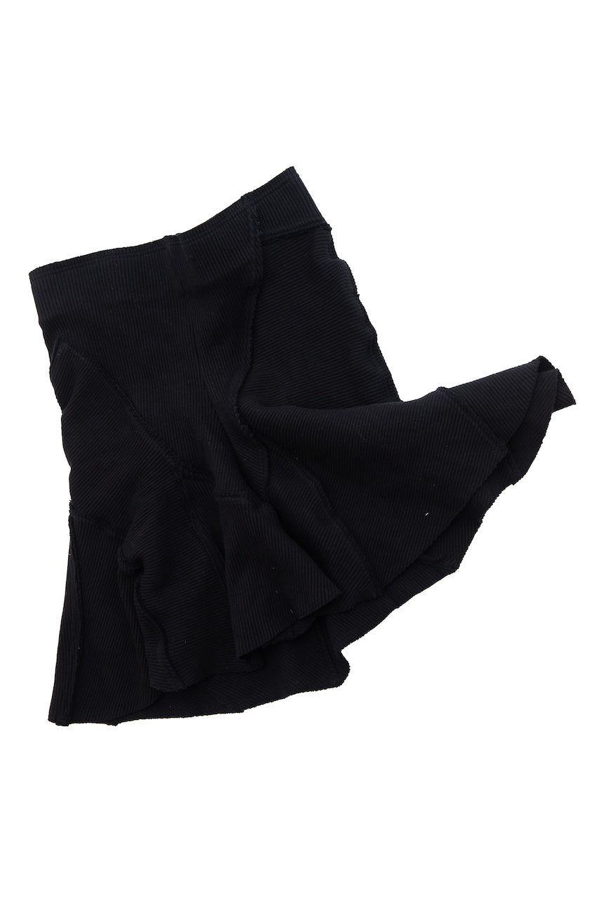 Black Mini Rib Knit Skirt
