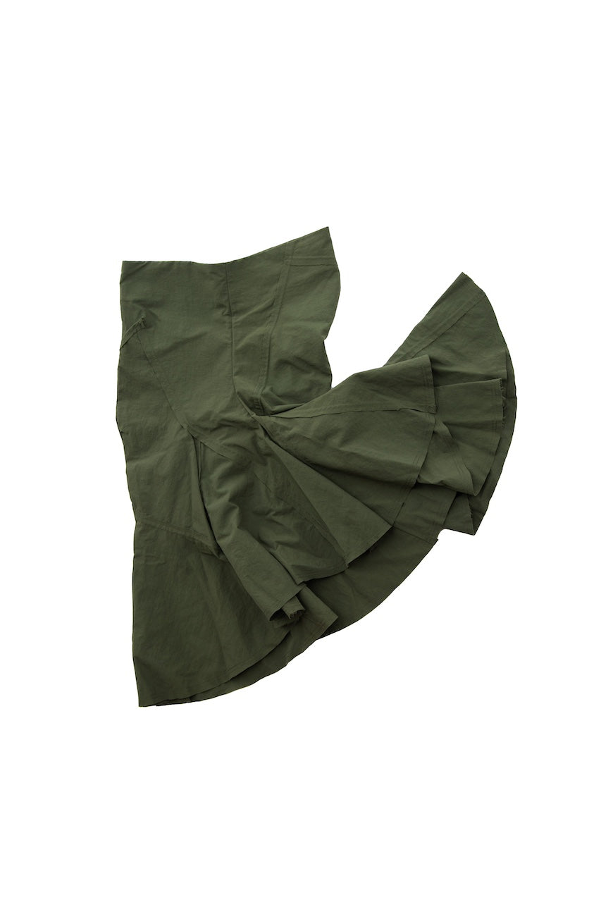 Khaki Mini Flame Skirt