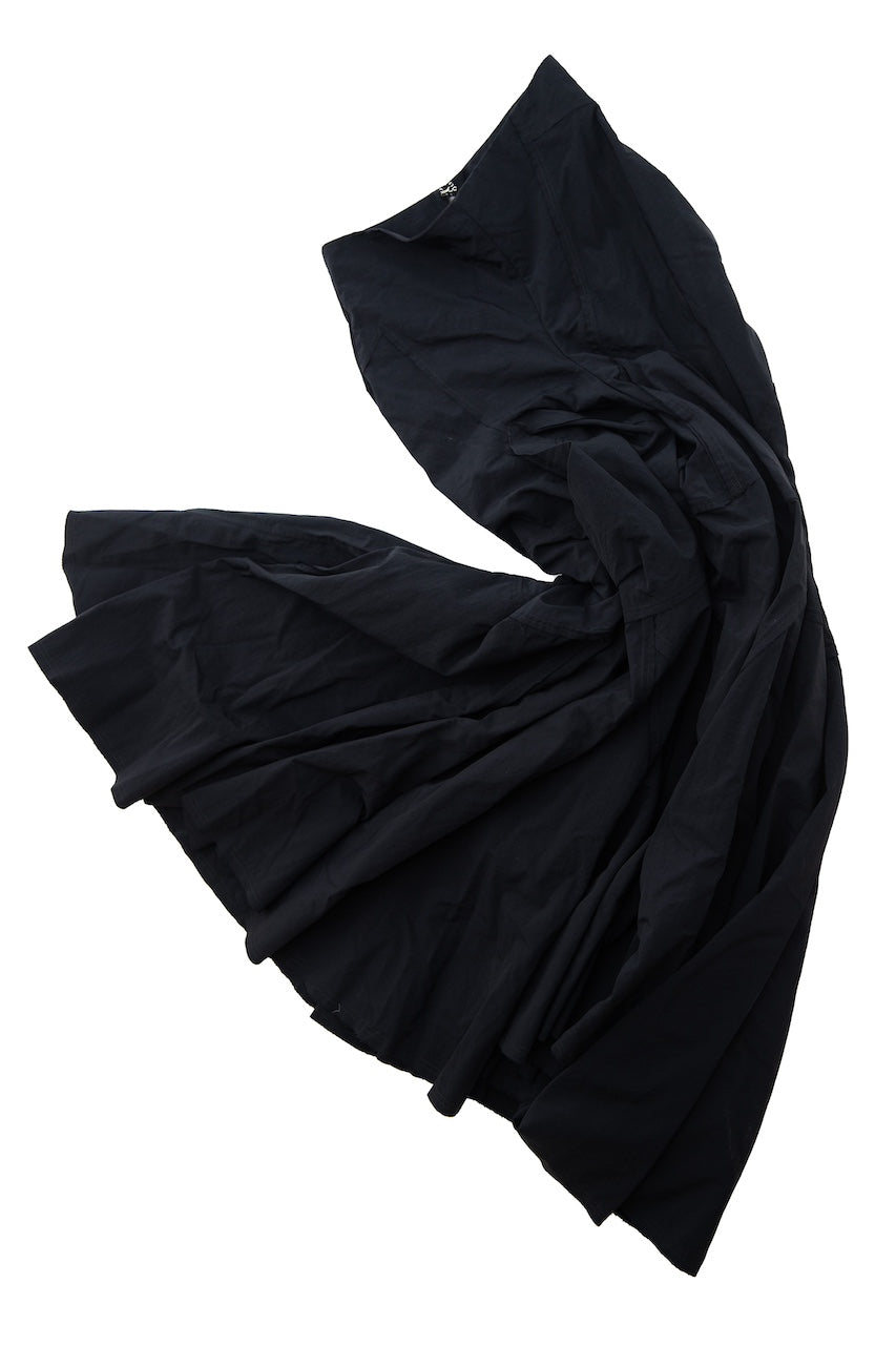 Black Full Flame Skirt - Nylon