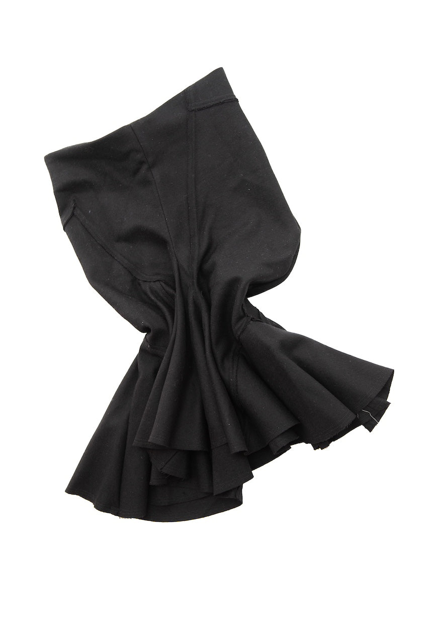 Black Mini Flame Skirt - Wool