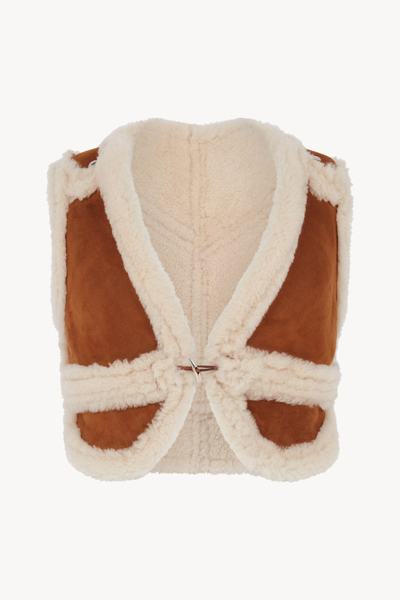 CROPPED SUEDE GILET