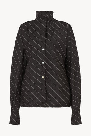 PINSTRIPE PINCHED WAIST SHIRT