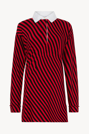 Red and Black Stripe Rugby Shirt