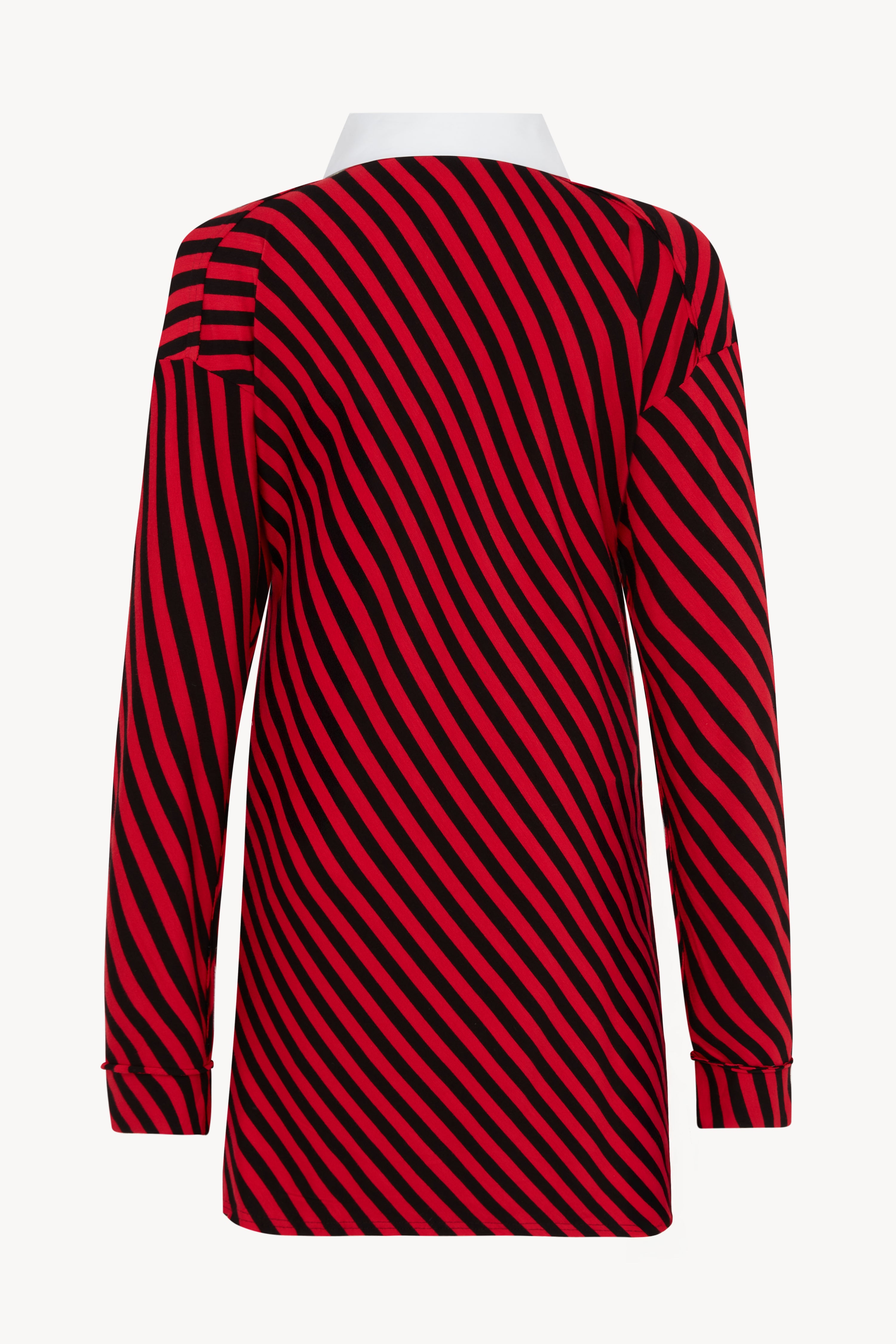 Red and Black Stripe Rugby Shirt