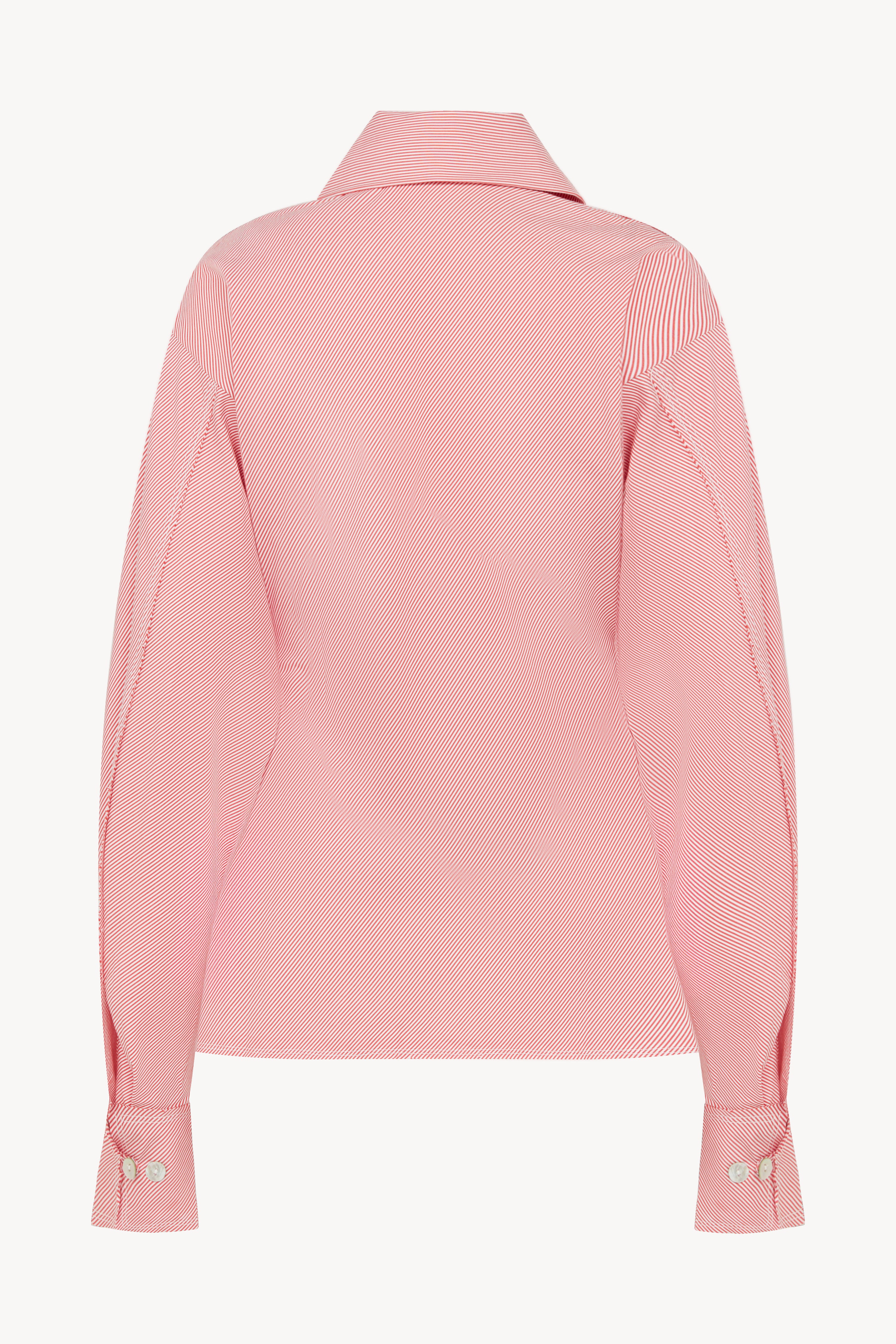 Red Stripe Pinched Waist Shirt