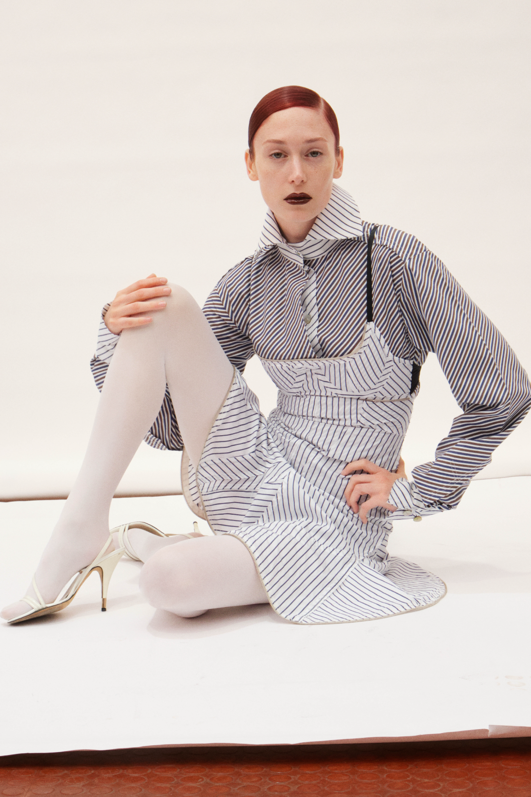 White/Navy Stripe Bambino Dress