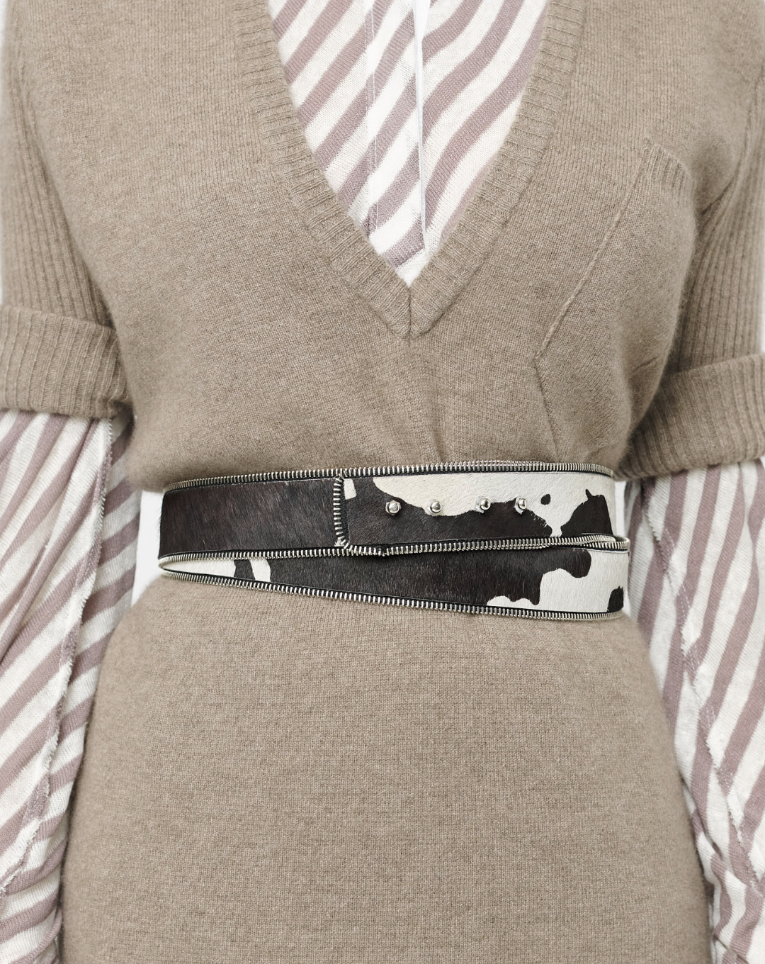 Cow Zipper Wrap Belt