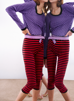 Red and Black Stripe Legging