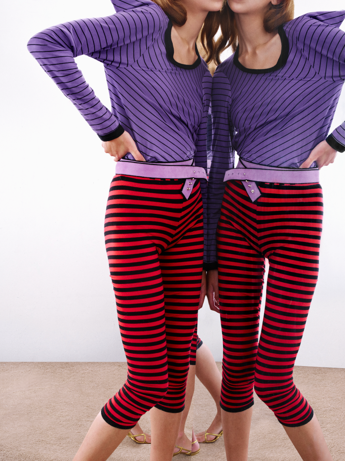 Purple Stripe Square Back Top