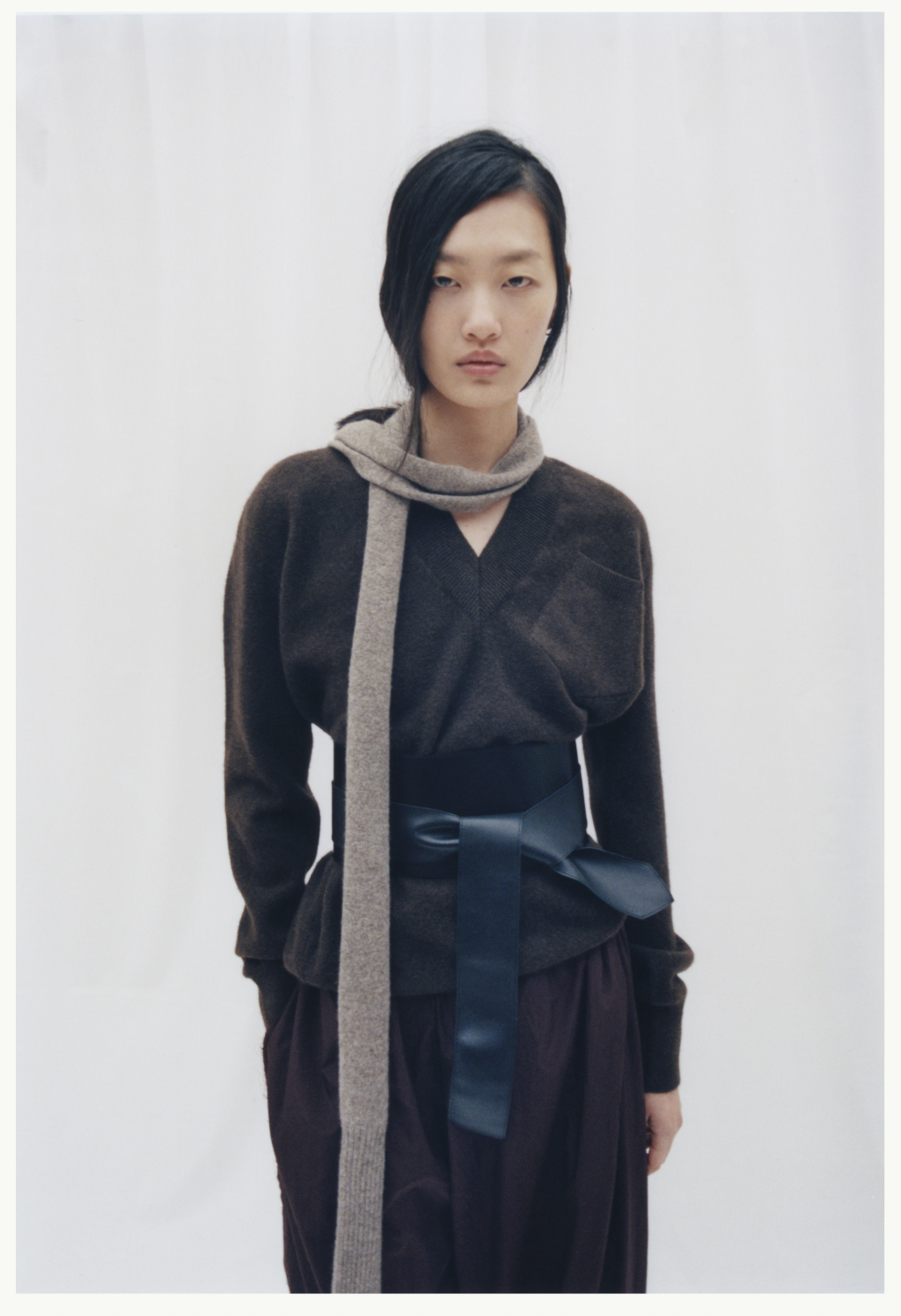 Brown Classic V-Neck Jumper