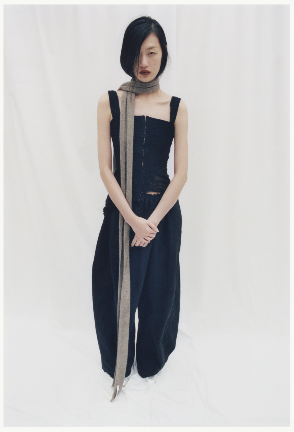 Grey Classic Knit Scarf