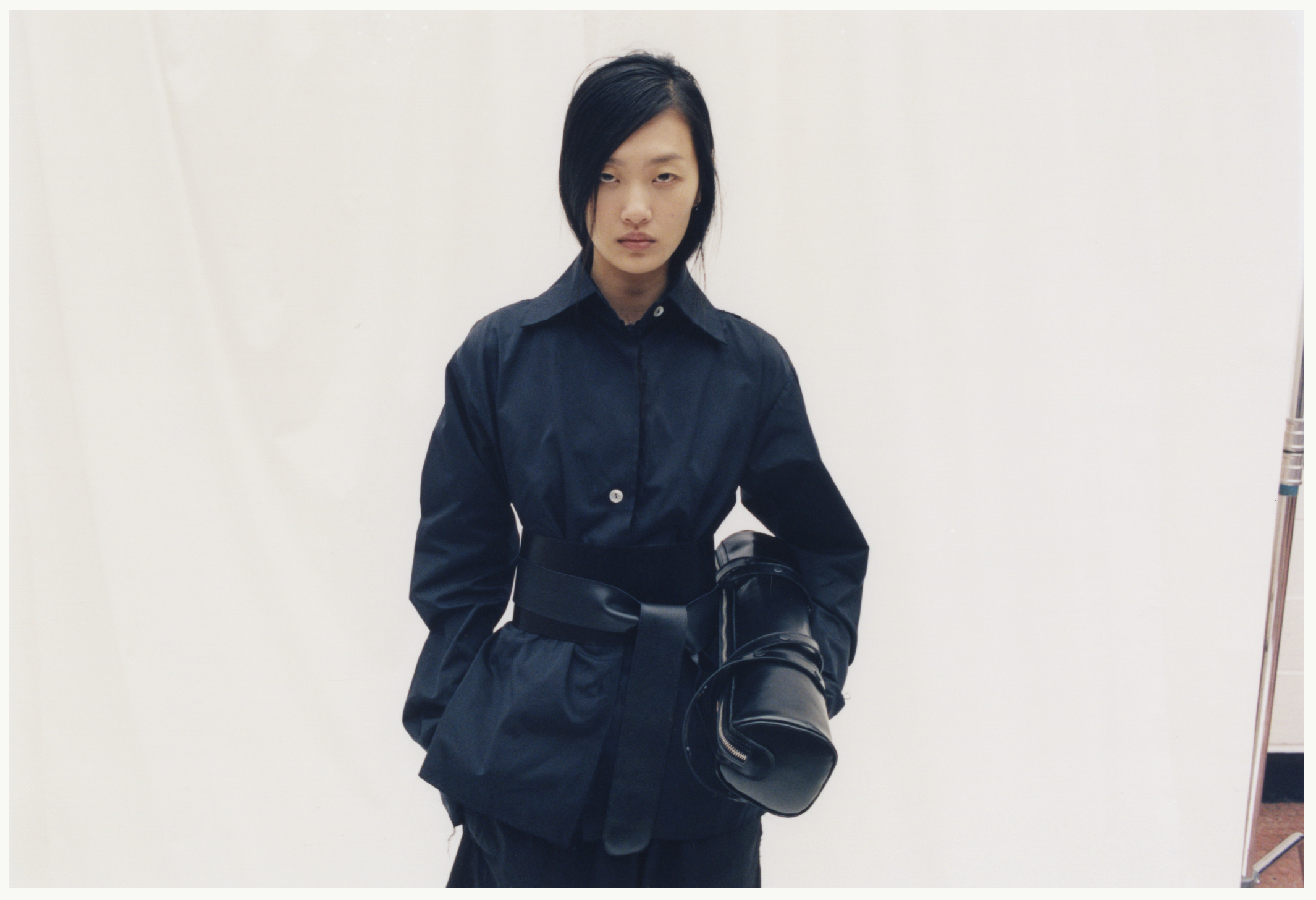 Black Pinched Waist Shirt