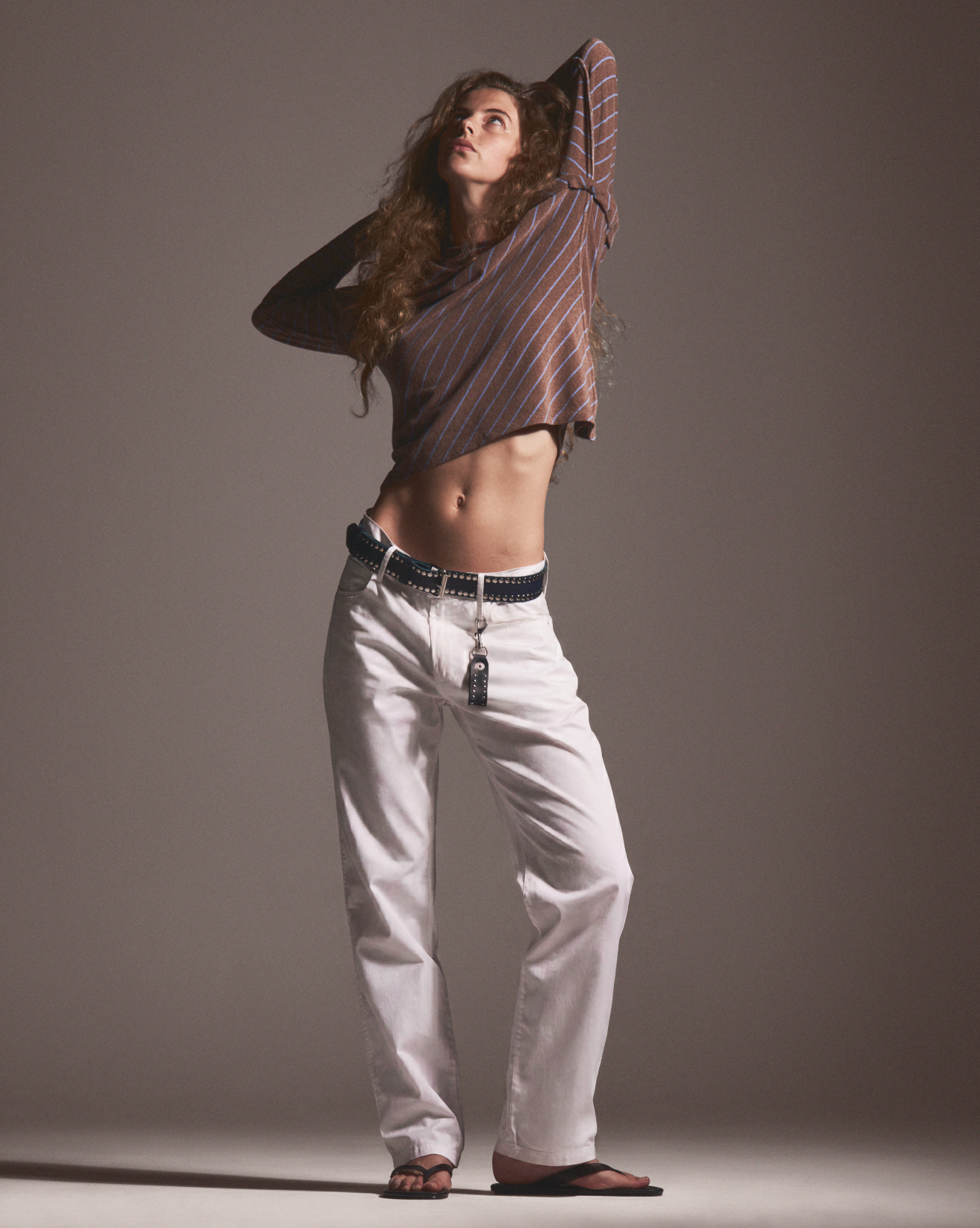 NAVY STUDDED BUCKLE BELT
